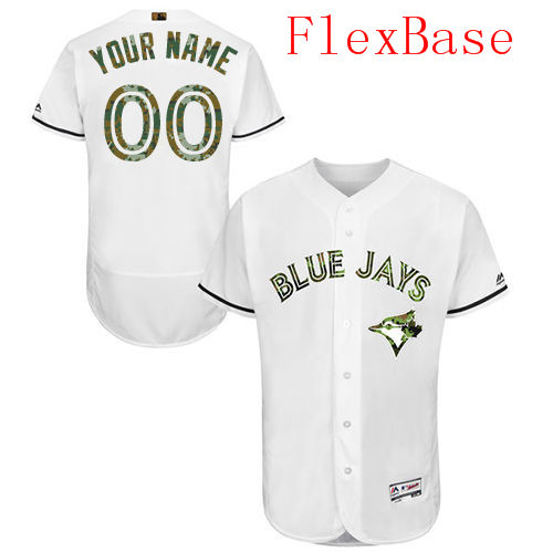 Mens Toronto Blue Jays 2016 Memorial Day FashionWhite Customized Flexbase Majestic MLB Collection Jersey Mens Toronto Blue Jays 2016 Memorial Day FashionWhite Customized Flexbase Majestic MLB Collection Jersey